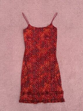 Byer California Red Spaghetti Strap Mini Dress